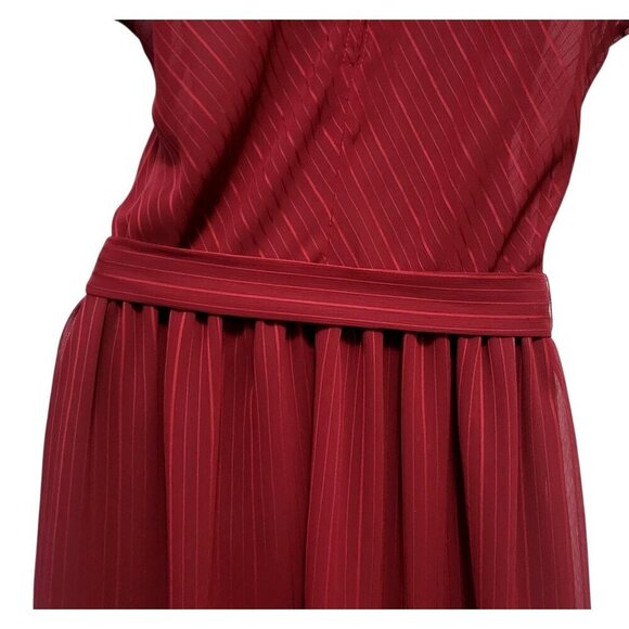 Vintage 1970s ROUTE ONE Midi Dress Pinstripe Semi-Sheer - Picture 8 of 14